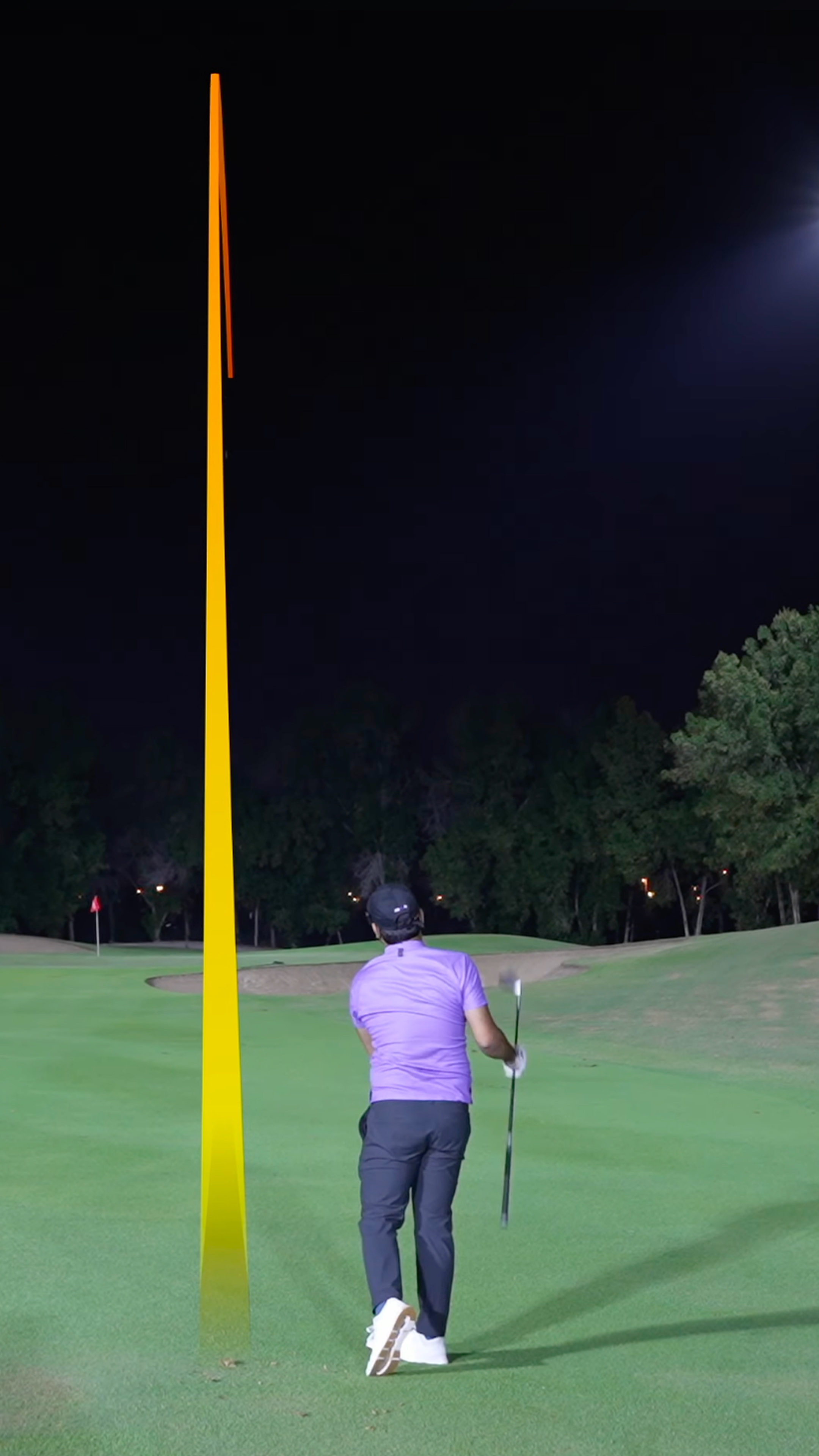 Raw night golf footage without any overlay