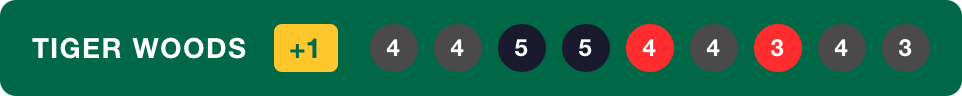 Final scorecard overlay showing player name, score, and hole-by-hole results